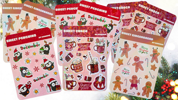 Collection des cartes stickers Kawaiia