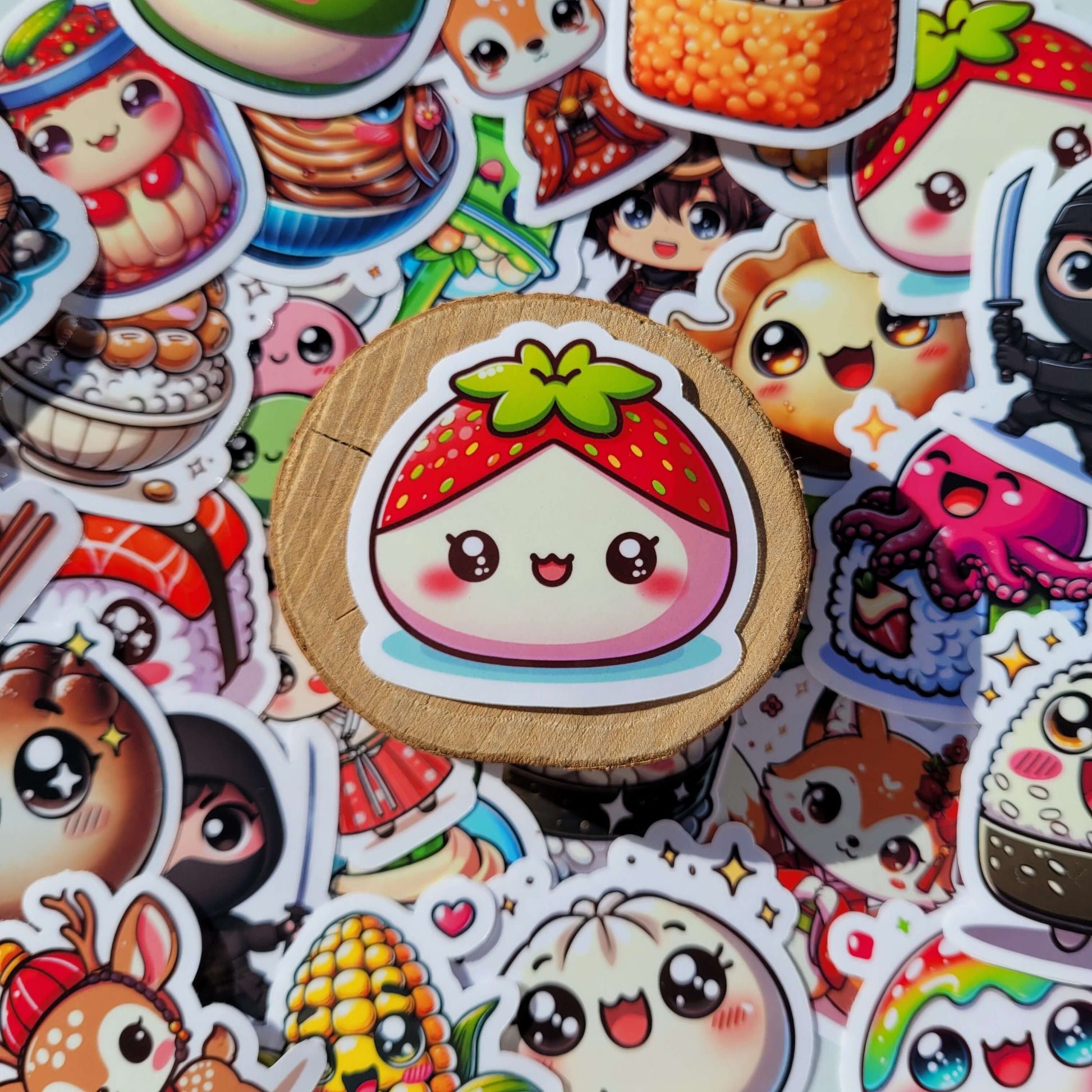 Sticker artisanal kawaii - Mochi fraise mignon Kawaiia.com